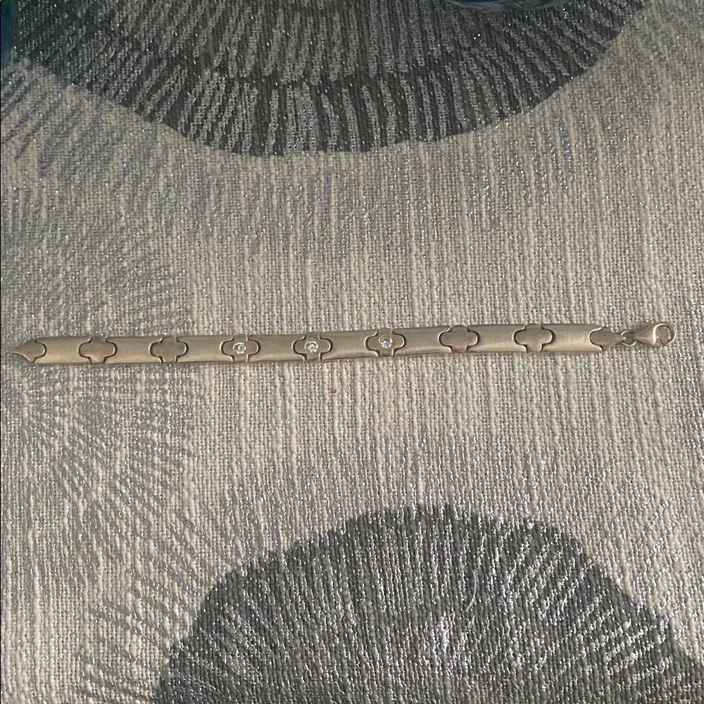 Sterling Silver 925 Love Bracelet Zirconia Posies 7” with Lobster Claw